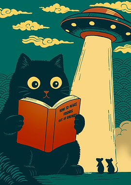 Cat reading about making friends