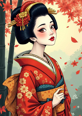 Geisha in Autumn