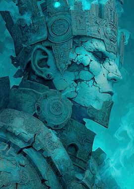 Ancient Stone King in Teal