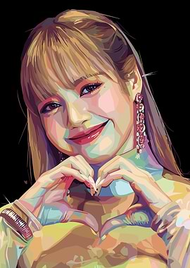 Lisa Blackpink Heart Hands Digital Art