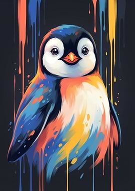Colorful Penguin Portrait