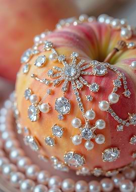 Jeweled Peach Still Life