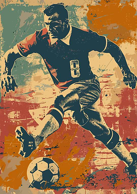 Vintage Soccer Player Illustration