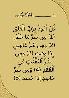 Surah Al-Falaq Islamic Calligraphy Art