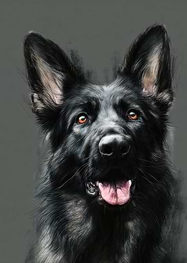 Black German Shepherd Portrait