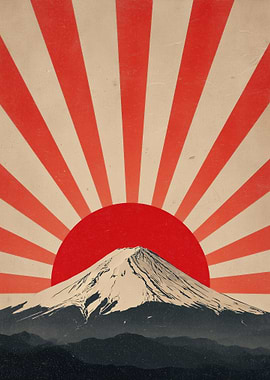 Mount Fuji Rising Sun