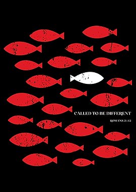 Called to Be Different Poster, Christian Wall Art, Inspirational Bible Verse Print, Vintage Fish