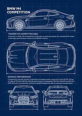 Car BMW M4 Competition Blueprint