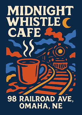 Midnight Whistle Cafe Art Print