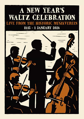 New Year's Waltz Celebration Poster