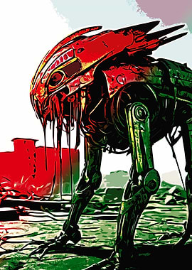 Red and Green Mechanical Creature