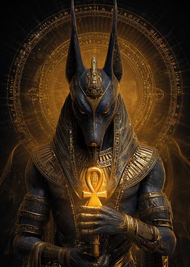 Anubis Holding Ankh