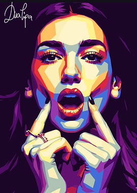 Dua Lipa Pop Art Portrait