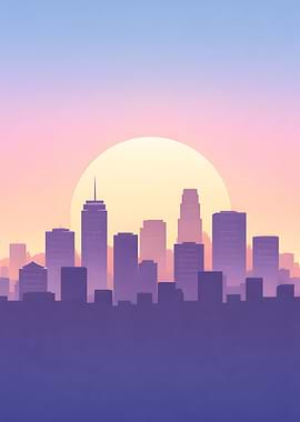 Cityscape Silhouette at Sunset