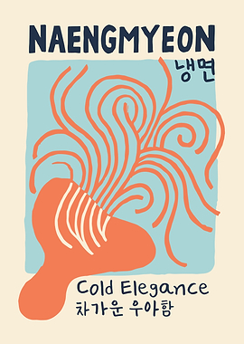 Naengmyeon Korean Food Poster