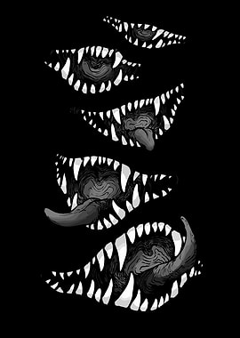 Monster Mouths with Sharp Teeth