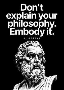 Stoic Philosophy Poster – Epictetus Quote Wall Art