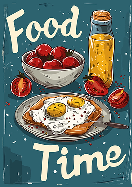 Food Time Breakfast Illustration