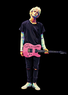 Machine Gun Kelly with Pink Guitar