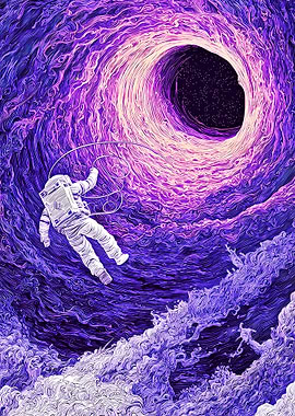 Astronaut in Purple Space Vortex