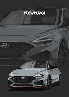 Hyundai i30N Fastback Car Illustration