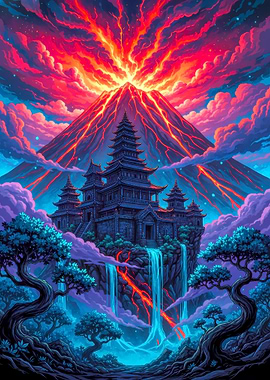 Volcano Temple Landscape