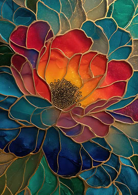 Colorful Floral Stained Glass Art