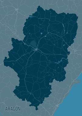 Aragón, Spain Map