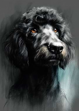 Elegant Black Poodle Portrait