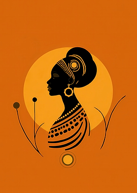African Woman Silhouette Art