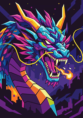 Geometric Dragon – Modern Fantasy Art