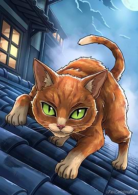 Ginger Cat on Rooftop