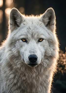 Majestic White Wolf Portrait