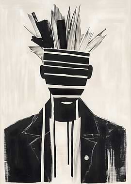 Abstract Portrait in Black and White