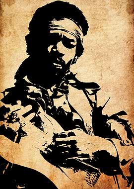 Jimi Hendrix Silhouette Art