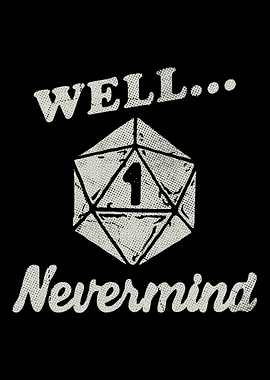 Critical Fail D20 Poster, Funny Dungeons and Dragons Wall Art, Tabletop RPG Gaming Print