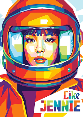 Jennie in Astronaut Helmet Pop Art