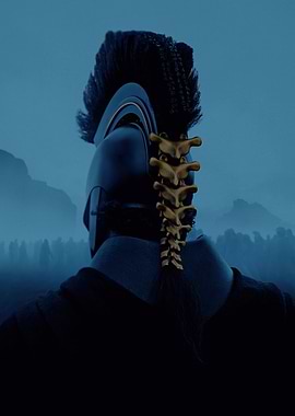 Warrior in Helmet with Spine Ornament