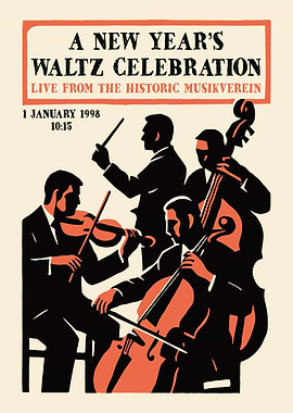 New Year's Waltz Celebration Poster
