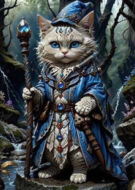 Fantasy Cat Wizard – Mystic Forest Mage