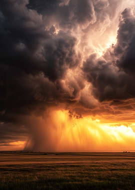 Dramatic Storm Over Field