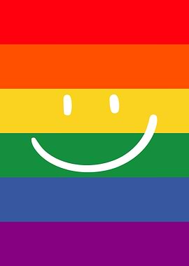 Rainbow Flag with Smiley Face