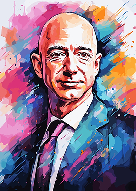 Jeff Bezos Colorful Portrait