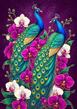 Peacocks and Orchids