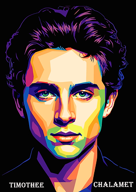 Timothée Chalamet Portrait Pop Art