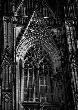 Gothic Cathedral Window Black and White