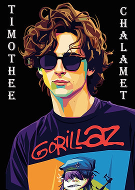 Timothée Chalamet Gorillaz T-Shirt Portrait
