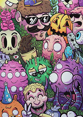 Cartoon Doodle Crowd