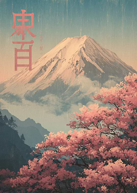 Mount Fuji and Cherry Blossoms