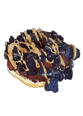 Delicious Donut with Chocolate and Caramel